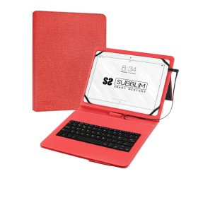 Custodia per Tablet e Tastiera Subblim SUB-KT1-USB002 10.1" Rosso Qwerty in Spagnolo QWERTY di Subblim, Custodie - Rif: S5622...