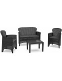 Garden furniture IPAE Progarden Jungle jun06can Anthracite (4 Pieces) | Tienda24 Tienda24.eu