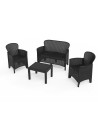 Garden furniture IPAE Progarden Jungle jun06can Anthracite (4 Pieces) | Tienda24 Tienda24.eu