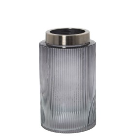 Vase Alexandra House Living Gris Doré Verre 12 x 20 cm de Alexandra House Living, Vases - Réf : D1621773, Prix : 19,09 €, Rem...