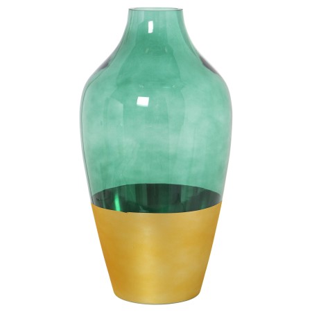 Vase Alexandra House Living Green Golden Crystal 17 x 17 x 32 cm by Alexandra House Living, Vases - Ref: D1621791, Price: 50,...