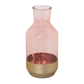 Vase Alexandra House Living Pink Golden Crystal 12 x 25 cm by Alexandra House Living, Vases - Ref: D1621804, Price: 18,69 €, ...