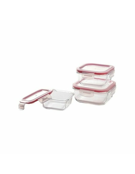 Set di scatole porta pranzo Bergner Q4052 Quadrato Vetro Borosilicato (3 pcs) da Bergner, Conservazione di alimenti - Ref: S7...