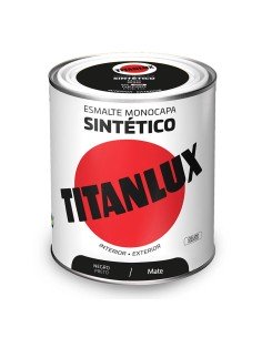 Synthetic enamel paint Titanlux 5808993 250 ml Black | Tienda24 Tienda24.eu