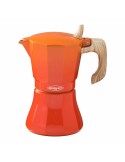 Cafetera Italiana Oroley Petra 6 Tazas Naranja Aluminio | Tienda24 Tienda24.eu