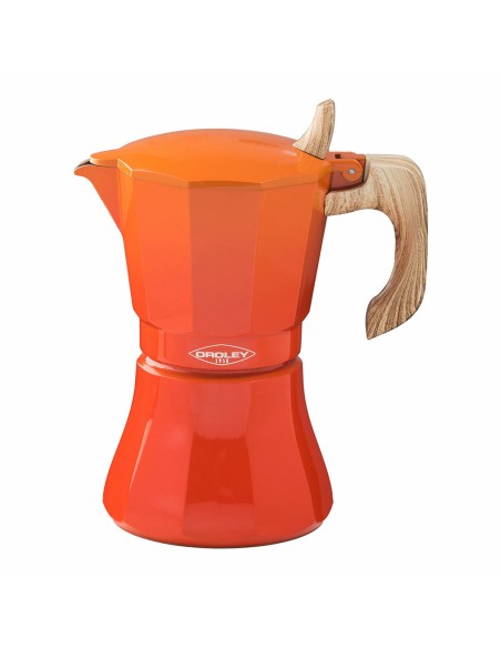 Cafetière Italienne Oroley Petra 6 Tasses Orange Aluminium | Tienda24 Tienda24.eu