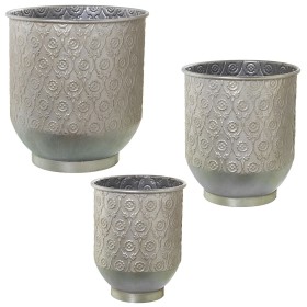 Set de pots de fleurs Alexandra House Living Argenté Métal (3 Pièces) de Alexandra House Living, Cache-pots - Réf : D1621868,...