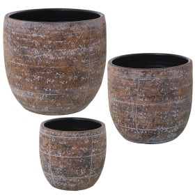 Conjunto de vasos Alexandra House Living Castanho Cerâmica (3 Peças) de Alexandra House Living, Vasos - Ref: D1621890, Preço:...