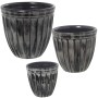 Conjunto de vasos Alexandra House Living Preto Cerâmica (3 Peças) de Alexandra House Living, Vasos - Ref: D1621894, Preço: 62...