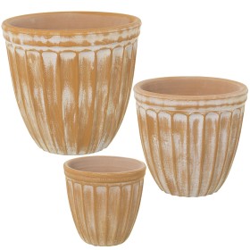 Conjunto de vasos Alexandra House Living Amarelo Cerâmica (3 Peças) de Alexandra House Living, Vasos - Ref: D1621895, Preço: ...