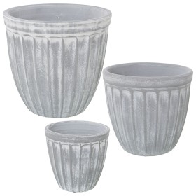 Set de pots de fleurs Alexandra House Living Gris Céramique (3 Pièces) de Alexandra House Living, Cache-pots - Réf : D1621896...