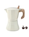 Cafeteira Italiana Oroley Petra 9 Copos Creme Alumínio | Tienda24 Tienda24.eu