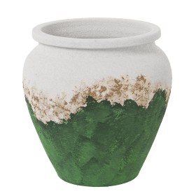 Vaso Alexandra House Living Bianco Verde Dorato Ceramica 32 x 32 x 30 cm di Alexandra House Living, Cachepot - Rif: D1621903,...