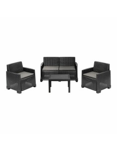 Set of furniture Alexandra House Living Black 9 Pieces | Tienda24 Tienda24.eu