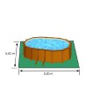 Detachable Pool Gre Pacific KIT500W Oval Wood 500 x 300 x 120 cm | Tienda24 Tienda24.eu