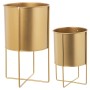 Set de Maceteros Alexandra House Living Dorado Metal Con soporte (2 Piezas) de Alexandra House Living, Maceteros - Ref: D1621...