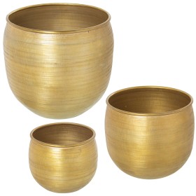 Set de pots de fleurs Alexandra House Living Doré Aluminium (3 Pièces) de Alexandra House Living, Cache-pots - Réf : D1621942...