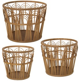 Set of Planters Alexandra House Living wicker Rattan (3 Pieces) by Alexandra House Living, Cachepots - Ref: D1621943, Price: ...