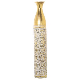 Floor vase Alexandra House Living White Golden Metal 10 x 10 x 73 cm by Alexandra House Living, Vases - Ref: D1621985, Price:...