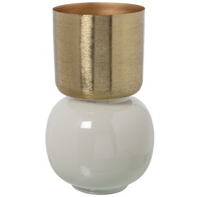 Vase Alexandra House Living Blanc Doré Métal 22 x 22 x 34 cm de Alexandra House Living, Vases - Réf : D1622077, Prix : 65,63 ...