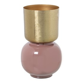 Vase Alexandra House Living Pink Golden Metal 18 x 18 x 19 cm by Alexandra House Living, Vases - Ref: D1622078, Price: 55,37 ...