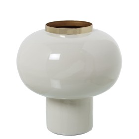 Vase Alexandra House Living Blanc Doré Métal 18 x 18 x 19 cm de Alexandra House Living, Vases - Réf : D1622079, Prix : 25,45 ...