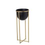 Macetero Alexandra House Living Negro Dorado Metal 21 x 21 x 50 cm Con soporte de Alexandra House Living, Maceteros - Ref: D1...