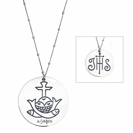 Collana Donna Amen IHS - PANI&PESCI GRANDE 55MM di Amen, Collane - Rif: S7215135, Prezzo: 82,15 €, Sconto: %