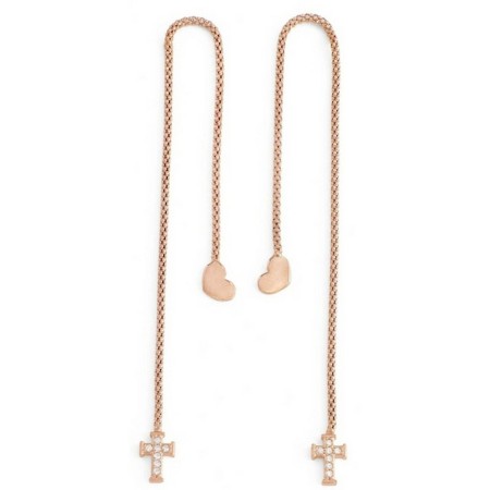 Brincos femininos Amen CUORE CROCE CRISTALLI ROSE GOLD de Amen, Pendentes - Ref: S7215260, Preço: 44,82 €, Desconto: %