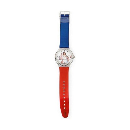 Montre Unisexe Amen GESÙ Rosso Blu (Ø 39 mm) de Amen, Montres bracelet - Réf : S7215349, Prix : 33,02 €, Remise : %