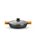 Casserole BRA A270545 Black Black/Orange Metal Aluminium (45 cm) | Tienda24 Tienda24.eu