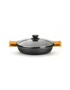 Casserole with glass lid BRA A270332 8,3 L Ø 32 cm Black Metal Aluminium Cast aluminium | Tienda24 Tienda24.eu