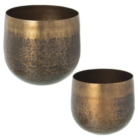 Set de pots de fleurs Alexandra House Living Aluminium Laiton (2 Pièces) de Alexandra House Living, Cache-pots - Réf : D16221...