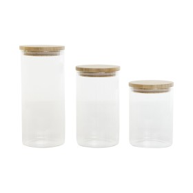 3 Tubs Home ESPRIT Transparent Silicone Bamboo Borosilicate