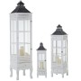 Lanternas Alexandra House Living Branco Madeira Cristal Madeira de abeto (3 Peças) de Alexandra House Living, Candelabros e s...