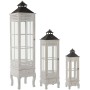 Lanternas Alexandra House Living Branco Madeira Cristal Madeira de abeto (3 Peças) de Alexandra House Living, Candelabros e s...