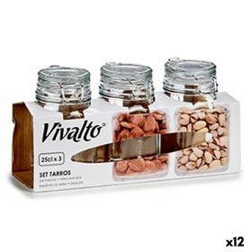 Conjunto de Potes Fecho hermético Transparente Borracha Metal 250 ml (12 Unidades) Vivalto - 1