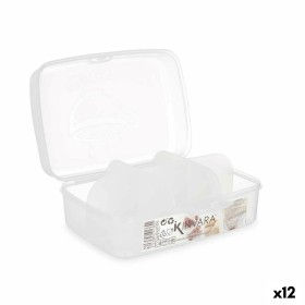 Storage Box with Lid Transparent Plastic 21,5 x 8 x 14,6 cm (12 Units) Kinvara - 1