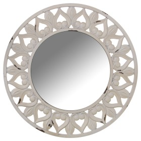 Wall mirror Alexandra House Living White Wood 5 x 54 x 55 cm Circular by Alexandra House Living, Wall-Mounted Mirrors - Ref: ...