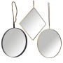 Jogo de Espelhos Alexandra House Living Dourado Metal 11 x 50 x 50 cm (3 Peças) de Alexandra House Living, Espelhos de parede...