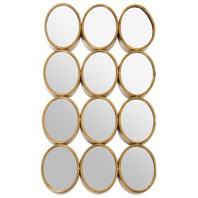 Wall mirror Alexandra House Living Golden Metal 12 x 16 cm 9 x 68 x 40 cm Circular Oval by Alexandra House Living, Wall-Mount...