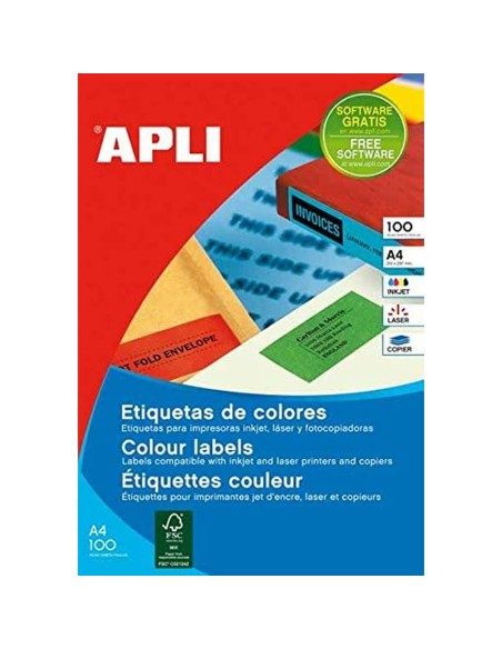 Printer Labels Apli Yellow 70 x 37 mm | Tienda24 Tienda24.eu