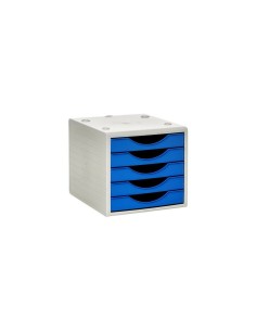 Archivador Modular Archivo 2000 ArchivoTec Serie 4000 Azul 5 cajones Din A4 Gris 34 x 27 x 26 cm de Archivo 2000, Materiales,...