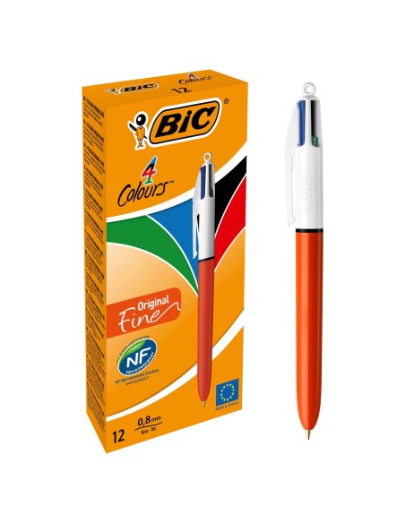 Caneta Bic 4 Colours Original Fine Recarregável 12 Unidades 0,3 mm | Tienda24 Tienda24.eu