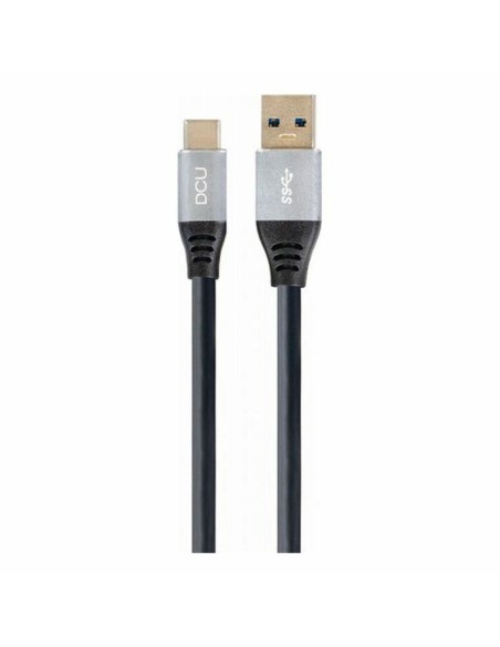 USB A to USB C Cable DCU Black (1,5M) | Tienda24 Tienda24.eu