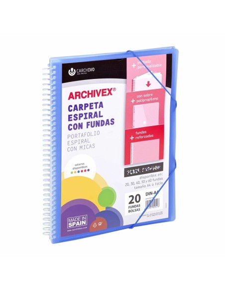 Organiser Folder Carchivo Archivex-Star Blue A4 | Tienda24 Tienda24.eu