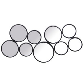 Miroir mural Alexandra House Living Noir Métal Cercles 7 x 87 x 47 cm Rond de Alexandra House Living, Miroirs muraux - Réf : ...