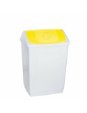 Papeleira Denox Branco Amarelo 55 L | Tienda24 Tienda24.eu