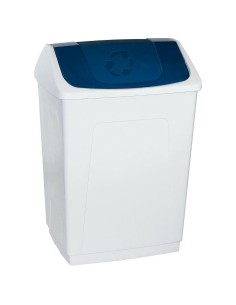 Papelera Azul Metal Bambú 3 L (4 Unidades) | Tienda24 Tienda24.eu