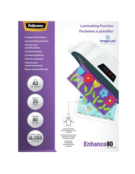 Fundas de plastificar Fellowes 25 Unidades Transparente A3 | Tienda24 Tienda24.eu